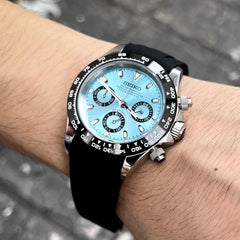 Daytona Ice Blue Black Bezel Oysterflex - GodTierMods