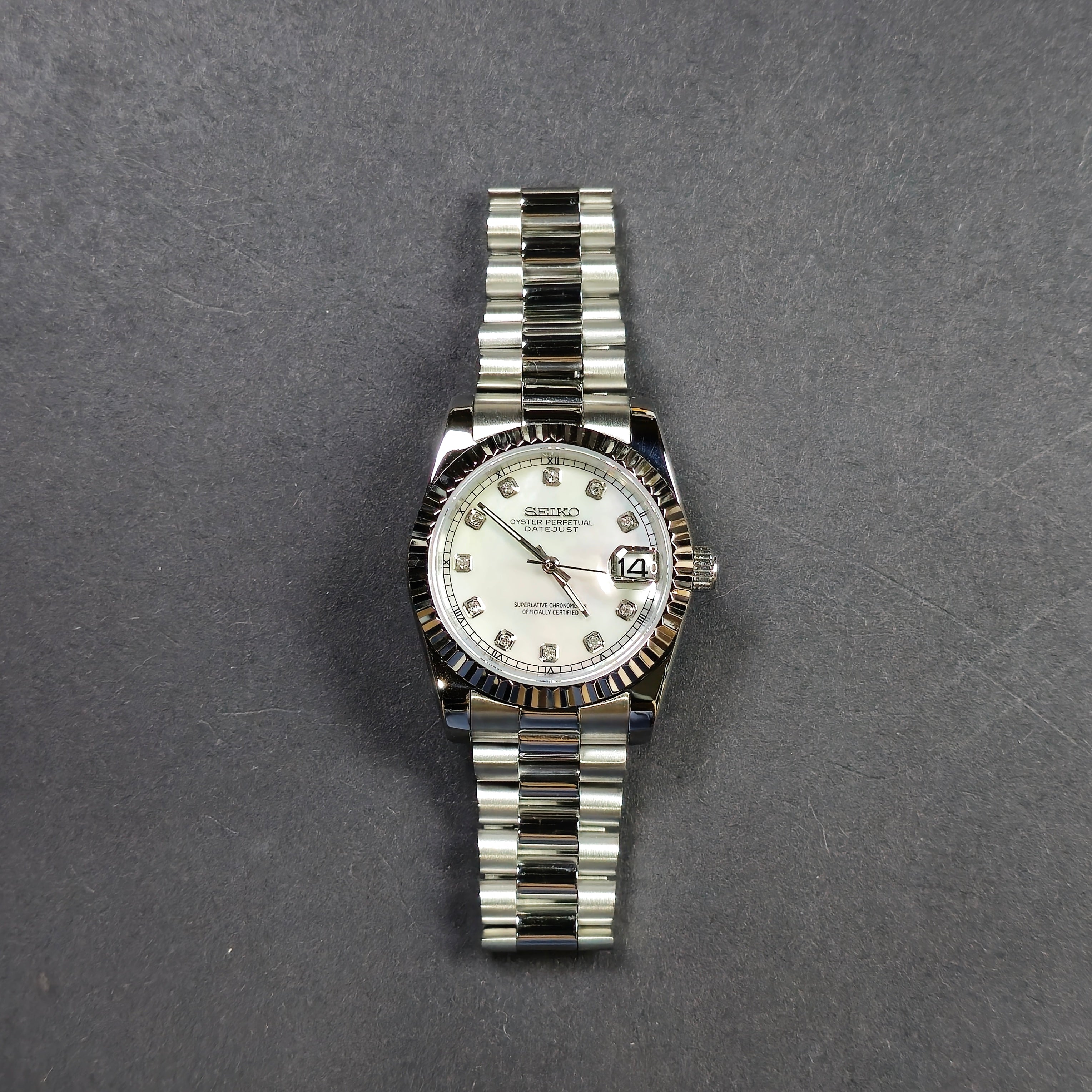 Datejust Silver Diamond Markers Mother Of Pearl - GodTierMods