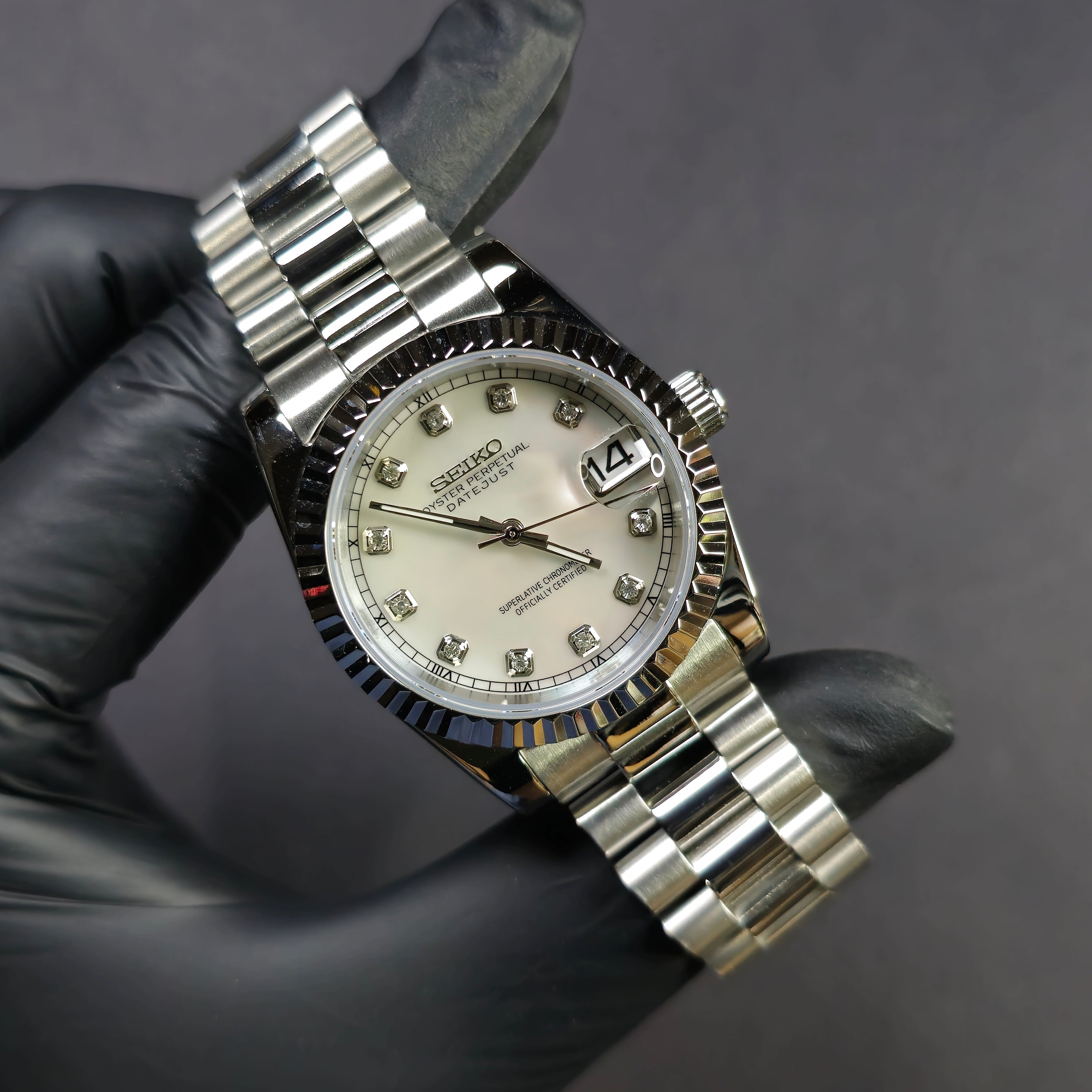 Datejust Silver Diamond Markers Mother Of Pearl - GodTierMods