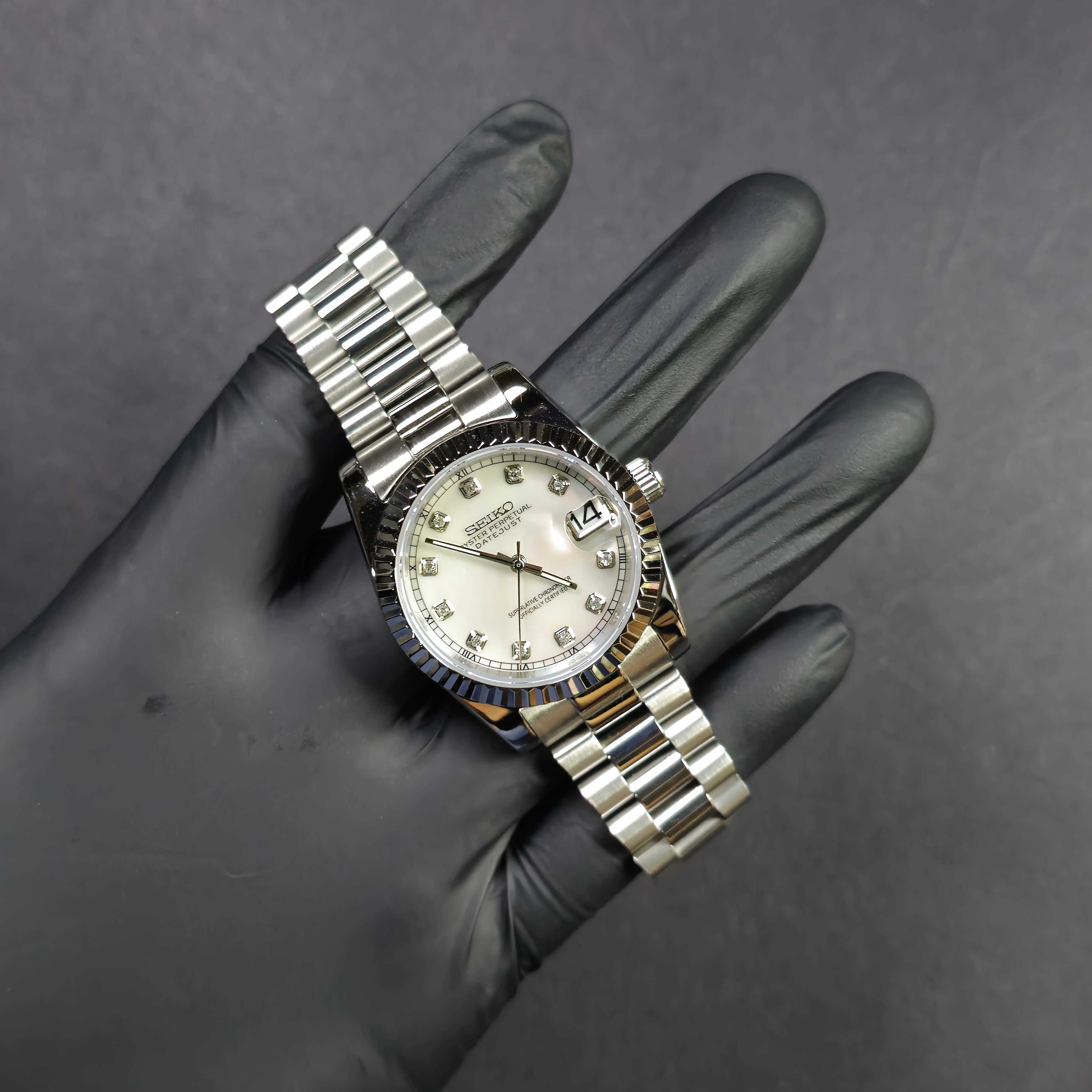 Datejust Silver Diamond Markers Mother Of Pearl - GodTierMods