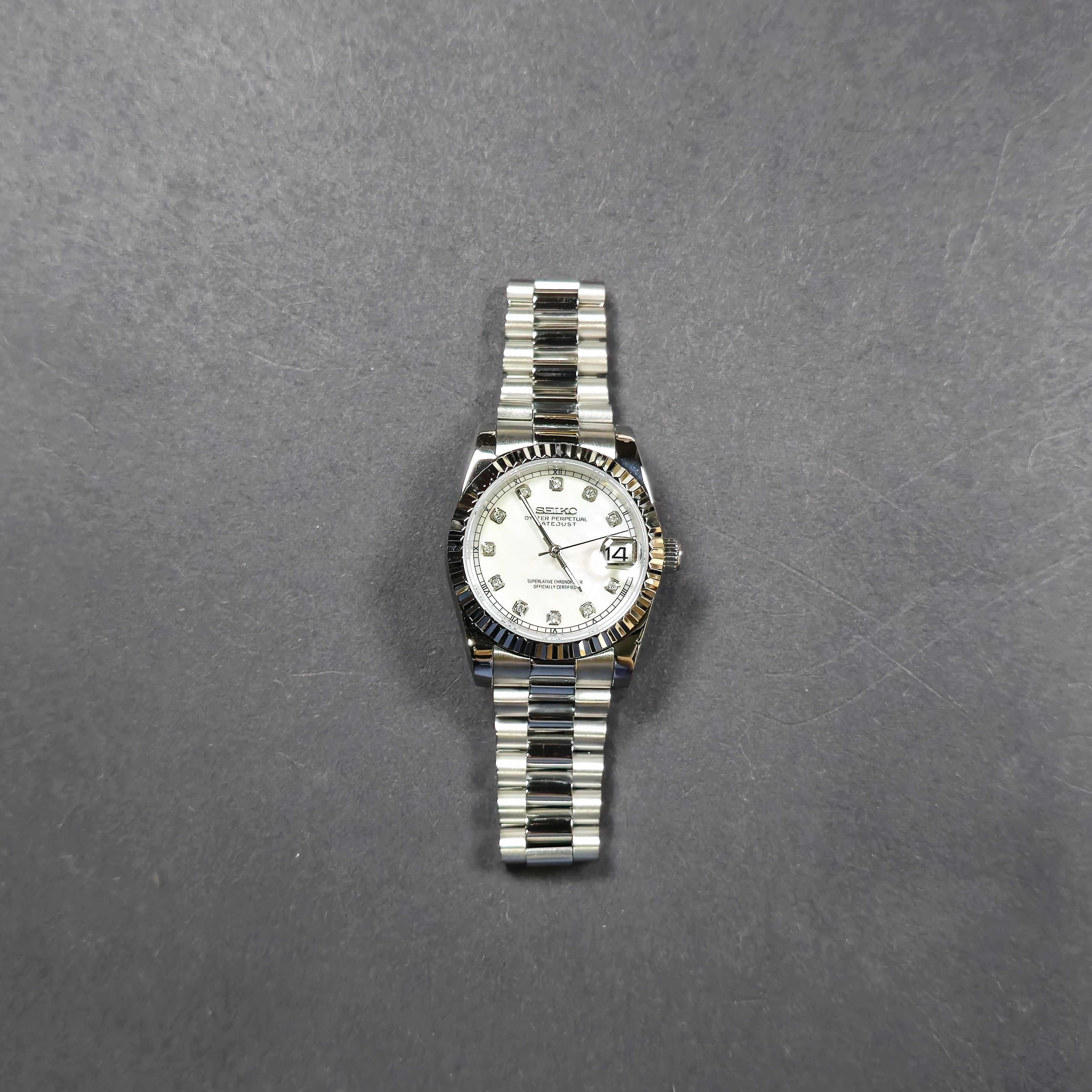 Datejust Silver Diamond Markers Mother Of Pearl - GodTierMods