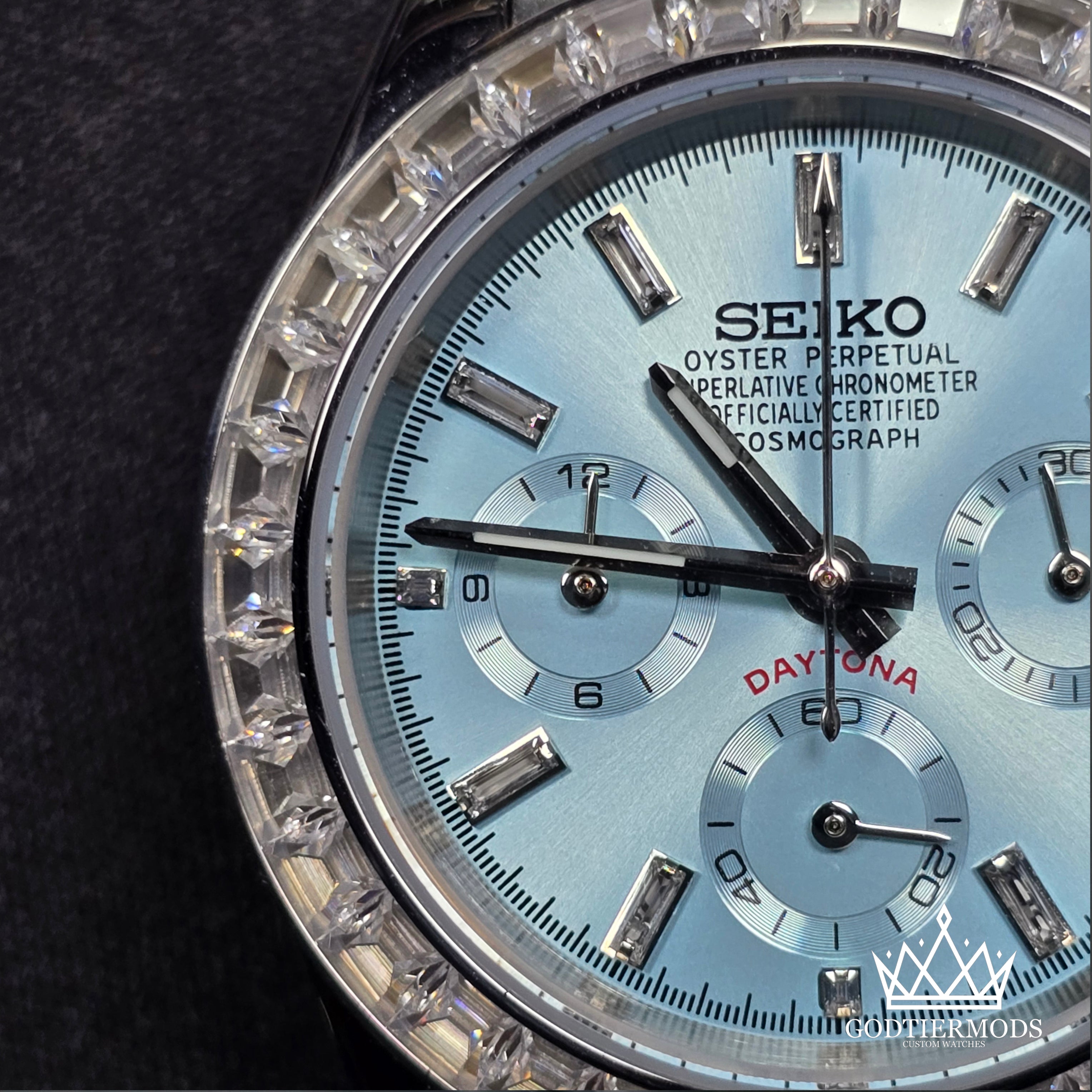 Daytona Ice Blue | Baguette Diamond Markers | Diamond Bezel - GodTierMods