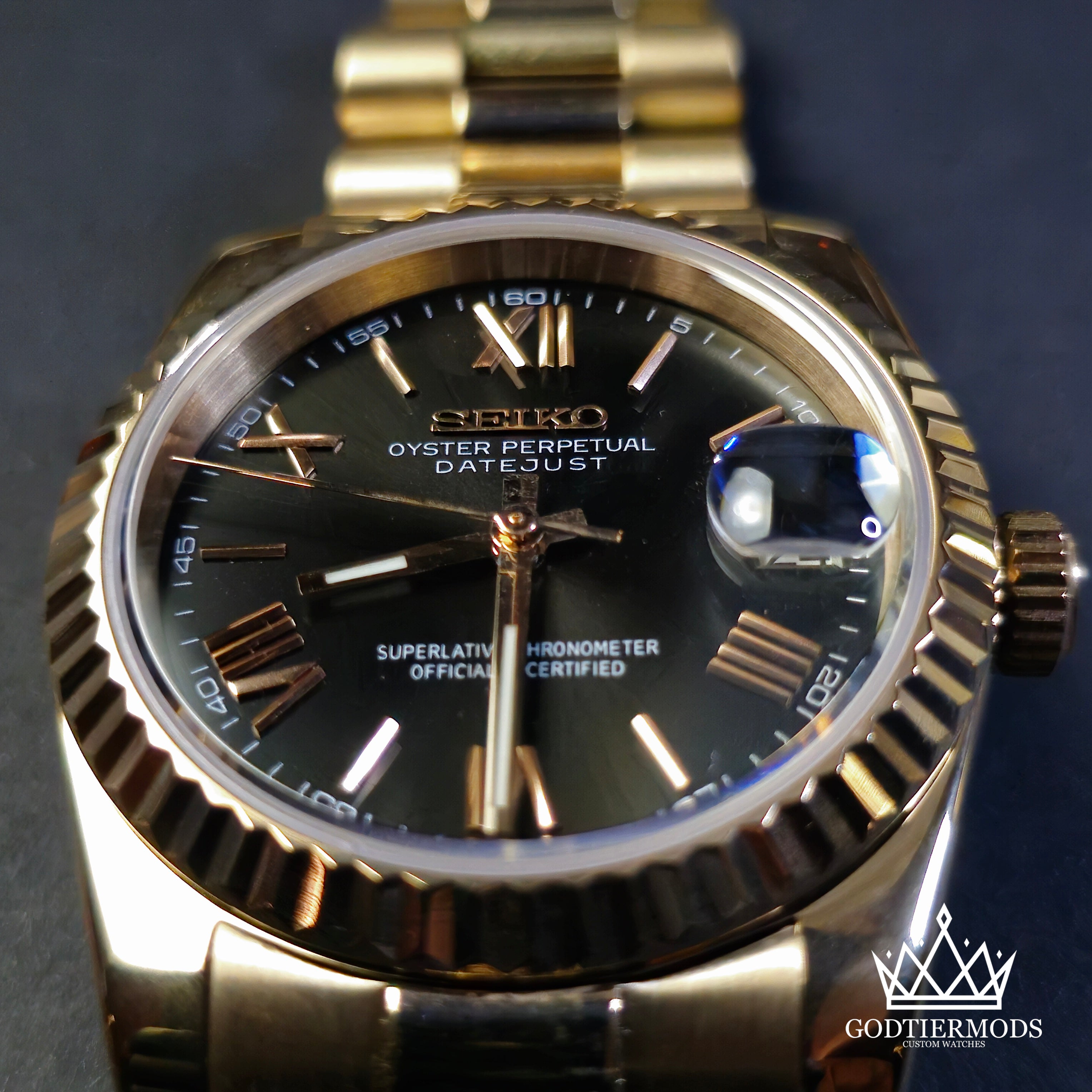 Datejust Rosegold Roman Black Dial - GodTierMods