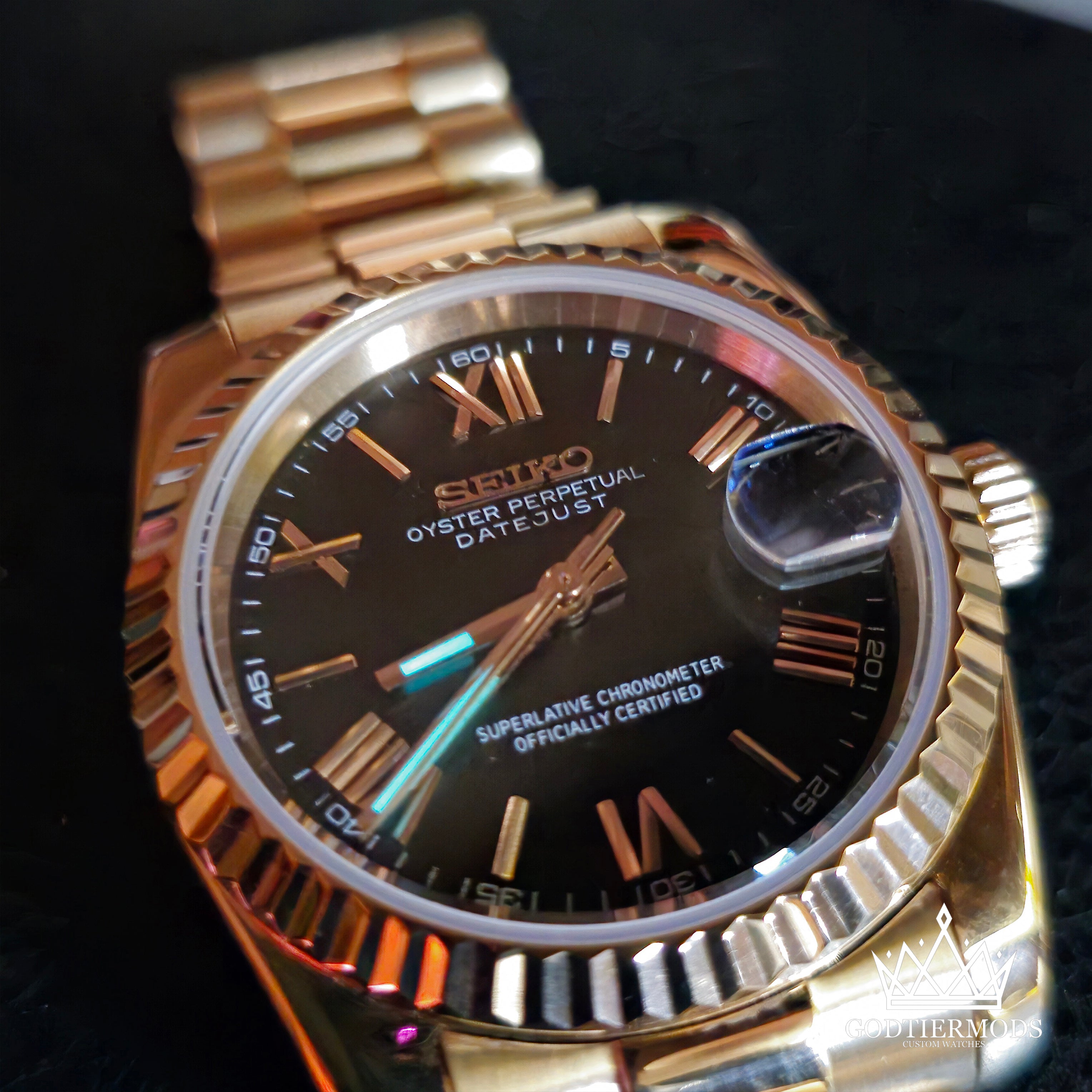 Datejust Rosegold Roman Black Dial - GodTierMods