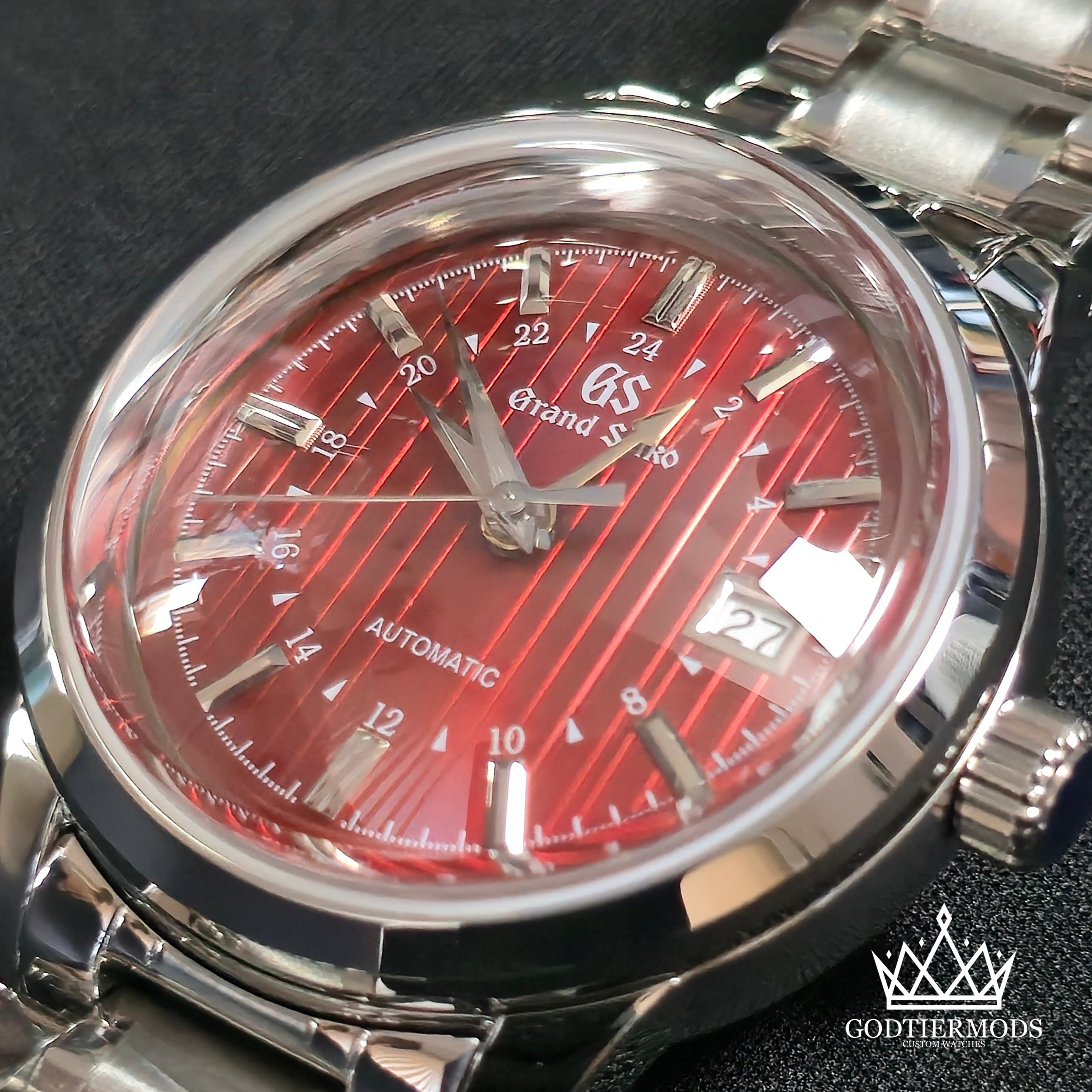 GMT Grand Seiko Crimson / Red  with Gold GMT Hand - GodTierMods