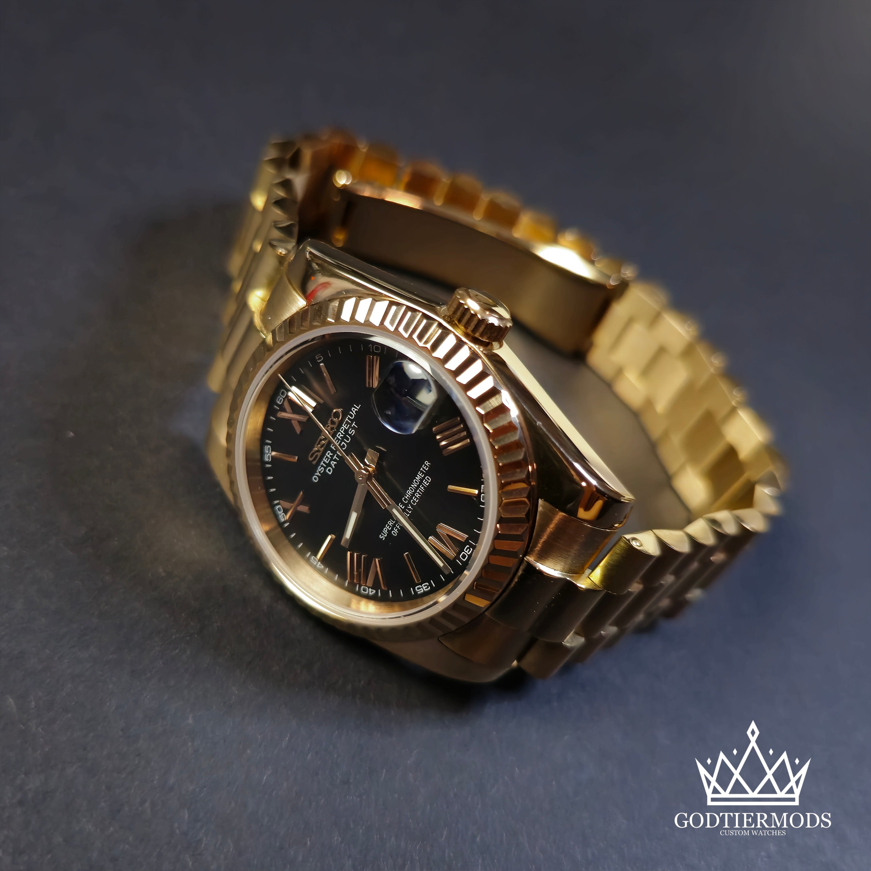 Datejust Rosegold Roman Black Dial - GodTierMods