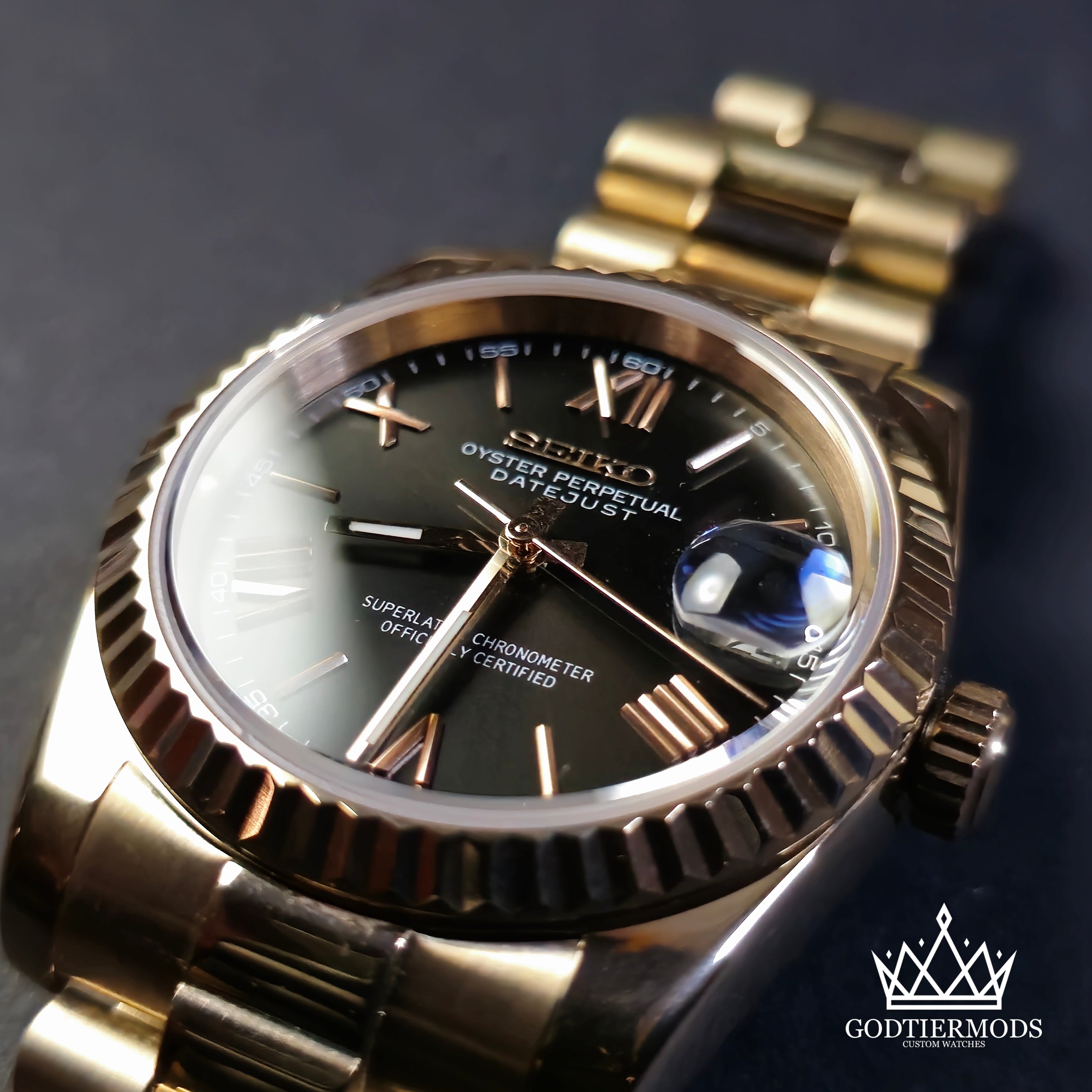 Datejust Rosegold Roman Black Dial - GodTierMods