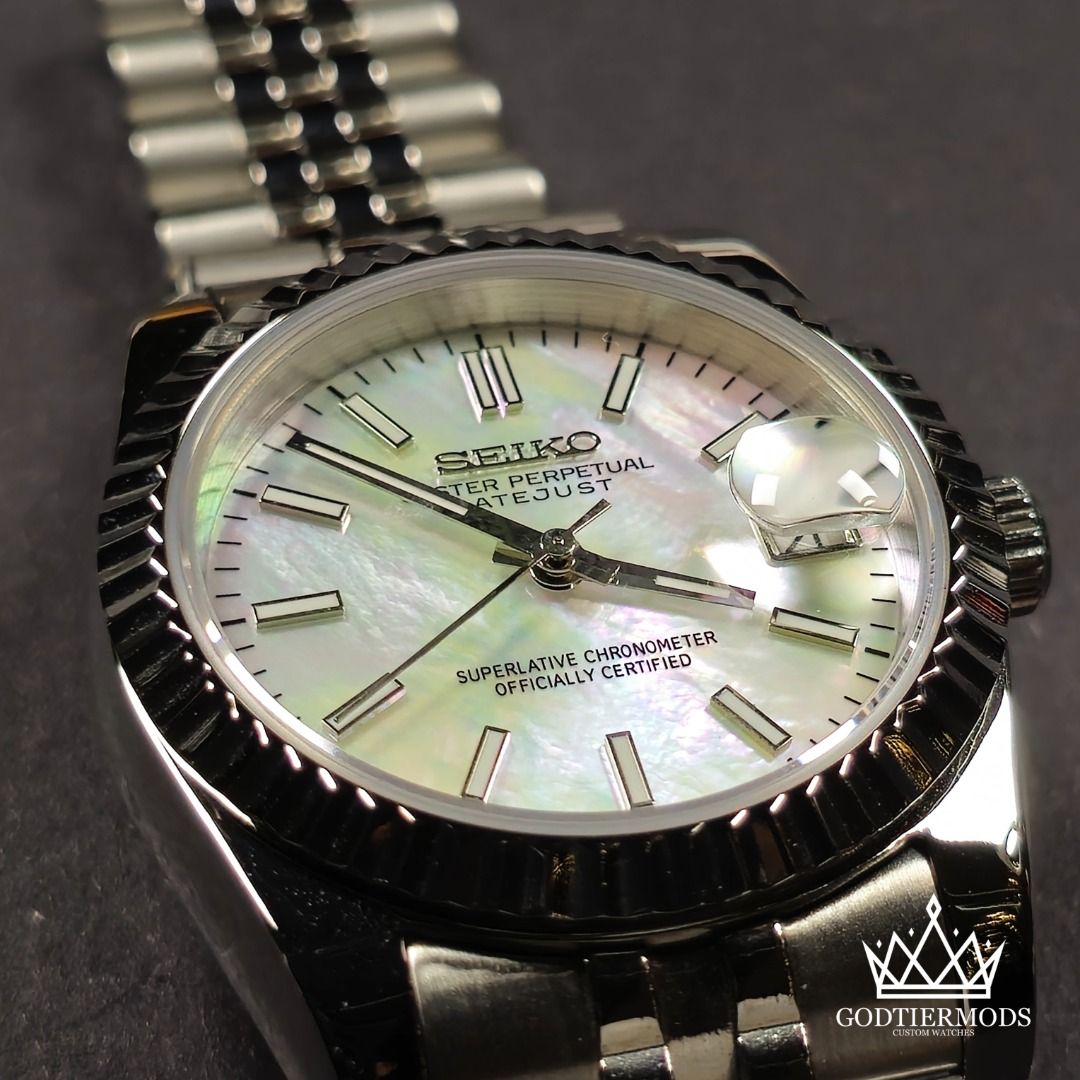 Datejust Silver Baton Index Mother Of Pearl - GodTierMods