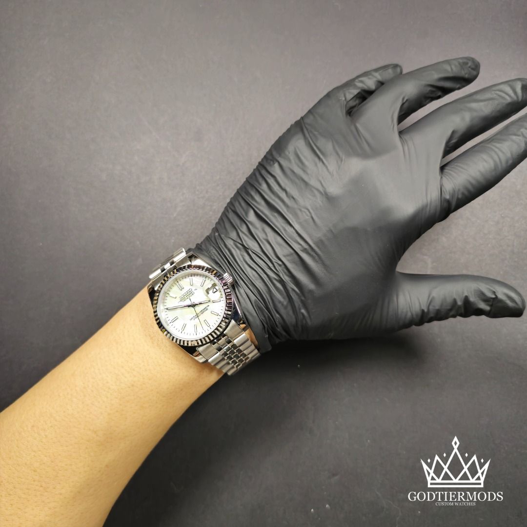 Datejust Silver Baton Index Mother Of Pearl - GodTierMods